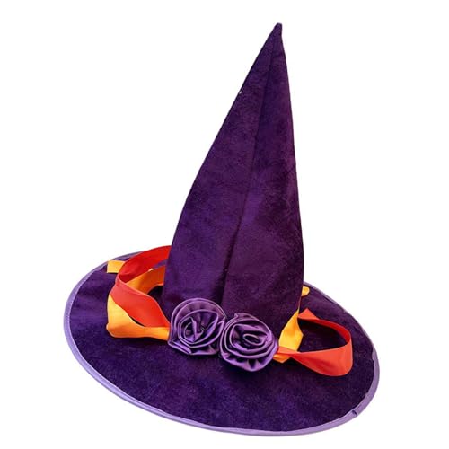 Beimus Atmungsaktiver spitzer Hexenhut mit stilvollem Design, Halloween-Kostüm-Zubehör, bequemes Bekleidungszubehör, stilvoller Halloween-Hut von Beimus
