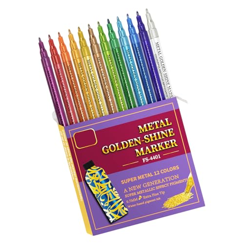 Beimus Doppelendiger, glitzernder Acrylstift, 12 Farben, metallischer Acryl-Marker für Scrapbooking, Tagebuch, Planer, Karte Beimus Doppelendiger, glitzernder Acrylstift, 12 Farben, metallischer Acryl-Marker für Scrapbooking, Tagebuch, Planer, Karte von Beimus