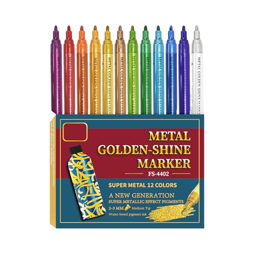 Beimus Doppelendiger, glitzernder Acrylstift, 12 Farben, metallischer Acryl-Marker für Scrapbooking, Tagebuch, Planer, Karte Beimus Doppelendiger, glitzernder Acrylstift, 12 Farben, metallischer Acryl-Marker für Scrapbooking, Tagebuch, Planer, Karte von Beimus