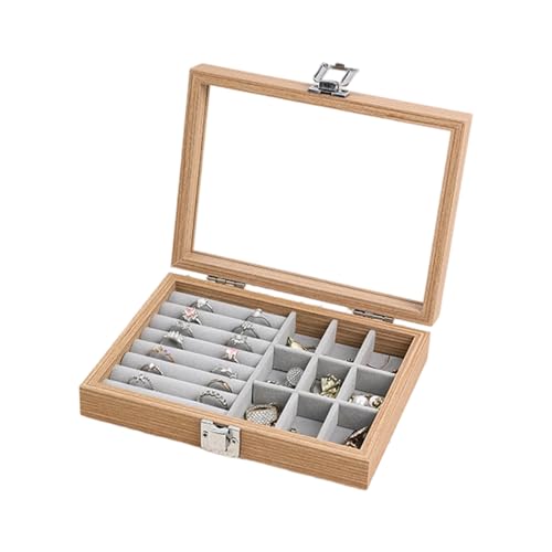 Beimus Elegante Schmuckschatulle aus Holz mit Deckel, für Halskette und Ringe, Organizer, Aufbewahrungsbehälter für Zubehör Beimus Elegante Schmuckschatulle aus Holz mit Deckel, für Halskette und Ringe, Organizer, Aufbewahrungsbehälter für Zubehör von Beimus