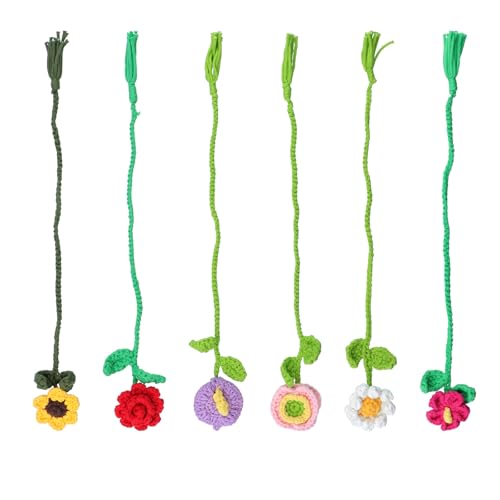 Beimus Häkelblumen-Lesezeichen-Set für Erwachsene und Anfänger, inklusive Schritt-für-Schritt-Anleitung (evtl. nicht in deutscher Sprache), Häkeltier-Lesezeichen, Stricken von Beimus