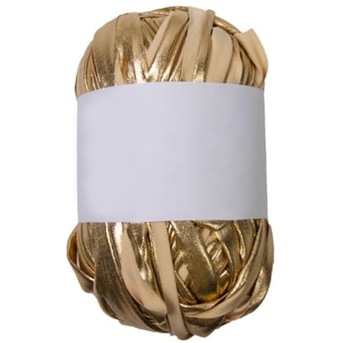 Beimus Metallic-T-Shirt-Garn, Stoff, Strickgarn für handgefertigte Taschen, Geldbörsen, Decken, Kissen, Tassenpolster, 40 m von Beimus