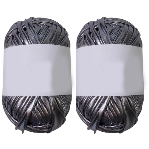 Beimus Metallisches T-Shirt-Garn, 100 g/Rolle, Stoff-Strickgarn zum Stricken, Häkeln, Korb, Taschen, Heimdekoration, 80 m Beimus Metallisches T-Shirt-Garn, 100 g/Rolle, Stoff-Strickgarn zum Stricken, Häkeln, Korb, Taschen, Heimdekoration, 80 m von Beimus