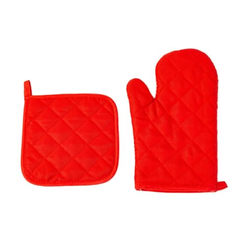 Beimus Ofenhandschuhe und Topfhalter, rutschfeste Handschuhe für Grillen, Backen, Kochen, mikrowellengeeignet, Untersetzer von Beimus