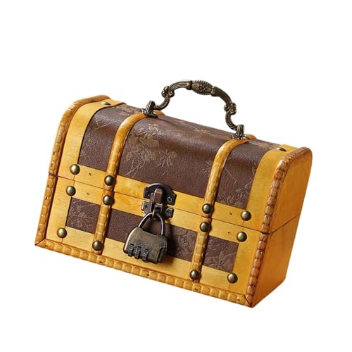 Beimus Vintage-Schmuckschatulle aus Holz, antikes Design mit sicherem Zahlenschloss, tragbarer Griff für Zuhause Beimus Vintage-Schmuckschatulle aus Holz, antikes Design mit sicherem Zahlenschloss, tragbarer Griff für Zuhause von Beimus