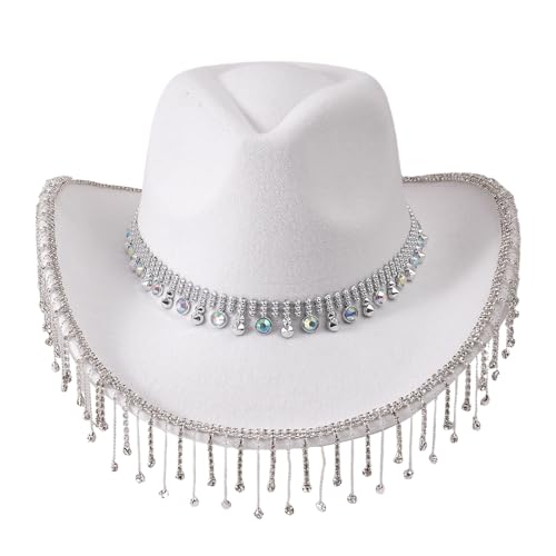Panamahut mit Schmucksteinen, schwerer Kristall, Panamahut, Überraschung, Mädchen, Jungen, Braut, für Karneval, Musikfestival, Strass, Cowboy-Hüte, Cowboyhüte für Damen Panamahut mit Schmucksteinen, schwerer Kristall, Panamahut, Überraschung, Mädchen, Jungen, Braut, für Karneval, Musikfestival, Strass, Cowboy-Hüte, Cowboyhüte für Damen von Beimus