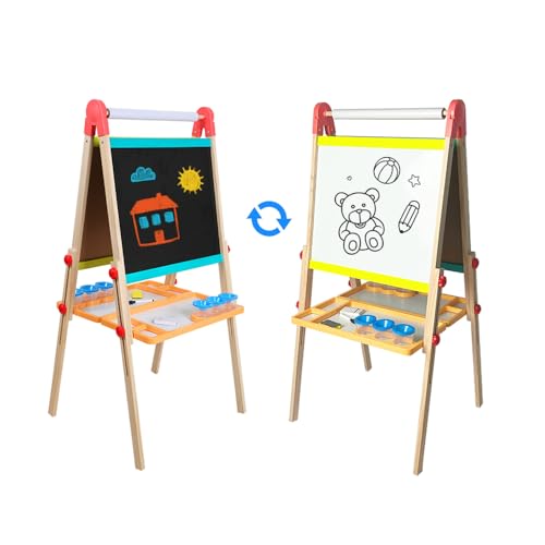 Beipoo All-in-One-Kunststaffelei für Kinder, doppelseitige Holz-Staffelei für Kinder, Kunststaffelei zum Malen, Kleinkind-Kunststaffelei, Kinder-Staffelei mit Papierrolle, Kunststaffelei für Kinder im Beipoo All-in-One-Kunststaffelei für Kinder, doppelseitige Holz-Staffelei für Kinder, Kunststaffelei zum Malen, Kleinkind-Kunststaffelei, Kinder-Staffelei mit Papierrolle, Kunststaffelei für Kinder im von Beipoo
