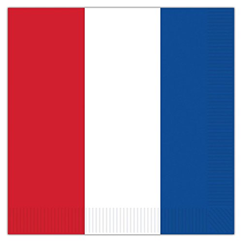Beistle, Servietten, Weiß und Blau, Rot/Weiß/Blau von Beistle