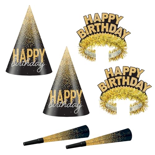 Beistle 16 Stück Silber & Gold Geburtstag Party Supplies Box mit Kegelhut, Diadem, Hörner von Beistle