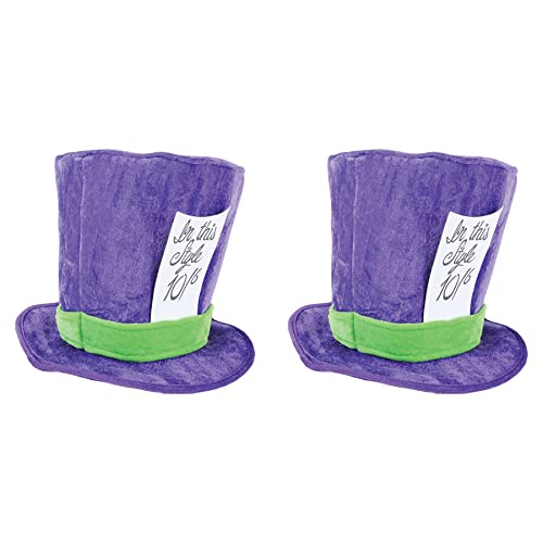 Beistle 2 Stück Plüsch Mad Hatter Zylinderhüte – Alice im Wunderland Tea Party Kostüm Zubehör, Feiern Sie mit Ihnen seit 1900 von Beistle