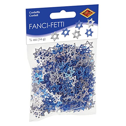 Beistle 20636 Star Of (blue & silver) Party Accessory (1 count) (.5 Oz Fanci-Fetti Davidstern (blau & silber) Partyzubehör (1 Stück) (0,5 oz/Pkg), Nicht zutreffend, blau/silber von Beistle