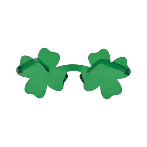 Beistle 3 Stück Irische Kleeblatt-Gläser, vierblättriges Kleeblatt Happy St. Patrick's Day Partyzubehör, Fotoautomaten-Zubehör von Beistle