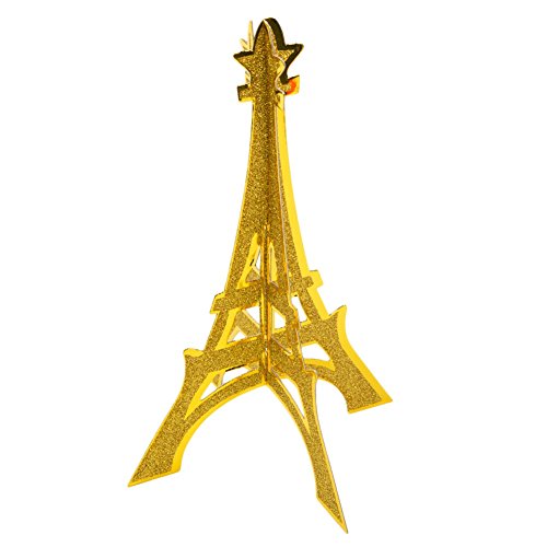 Beistle 54482 3-D Glitzerndes Eiffelturm-Mittelstück, 12 ", Gold von Beistle