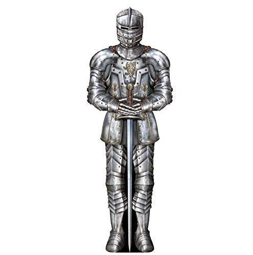 Beistle 57466 Jointed Suit of Armor Knight Cut Out Mittelalterliche Motto-Party-Wanddekoration, Foto-Requisiten-Hintergrund, Paper, Mehrfarbig von Beistle