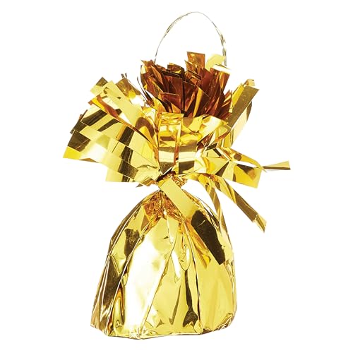 Beistle Ballongewichtssortiment - 6 Silber und 6 Gold Metallic umwickelte Anker mit Schlaufen für Hochzeiten, Jubiläen, Silvester, Abschlussfeiern, elegante Partydekoration, je 170 g von Beistle