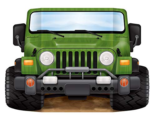 Beistle Dschungel-Safari-Jeep-Foto-Requisiten-Hintergrund für Geburtstagsparty-Zubehör, mehrfarbig von Beistle