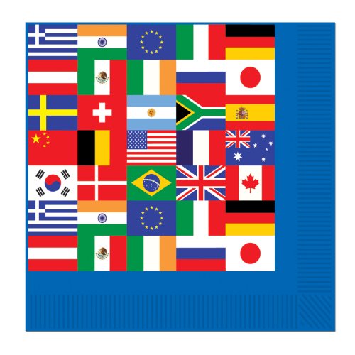 Beistle Getränkeservietten, Internationale Flaggen, Papier, Blue, White, Red, Black, Green, International Flag Beverage Napkins Beistle Getränkeservietten, Internationale Flaggen, Papier, Blue, White, Red, Black, Green, International Flag Beverage Napkins von Beistle