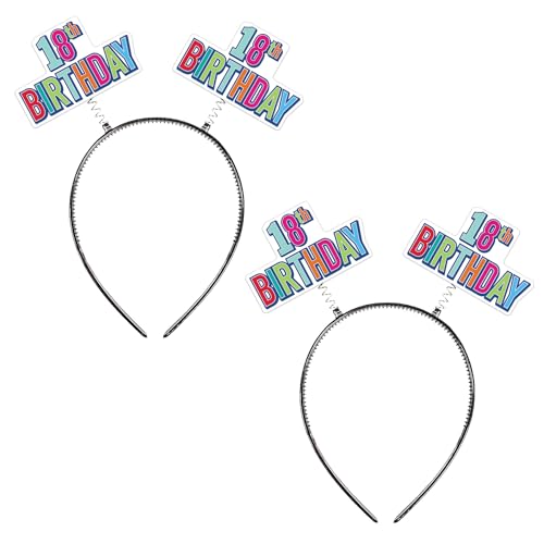 Beistle Haarreifen zum 18. Geburtstag, 2 Stück, lustige Kopf-Bopper, Meilenstein-Bday-Partyzubehör, hergestellt in den USA von Beistle