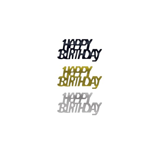 Beistle Happy Birthday Fanci-Fetti Tischkonfetti, schwarz-gold und silberfarben, metallisches Tischkonfetti, Party-Streudekorationen für Geburtstagsfeiern, Kuchentische, Geschenktüten und Event-Dekor Beistle Happy Birthday Fanci-Fetti Tischkonfetti, schwarz-gold und silberfarben, metallisches Tischkonfetti, Party-Streudekorationen für Geburtstagsfeiern, Kuchentische, Geschenktüten und Event-Dekor von Beistle