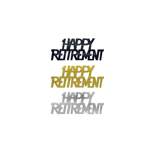 Beistle Happy Retirement Fanci-Fetti – 3 Stück, schwarz-goldene und silberfarbene Metallic-Tisch-Party-Konfetti, Streudekorationen für Bankette im Ruhestand, Arbeitsplatz-Absendungen und Beistle Happy Retirement Fanci-Fetti – 3 Stück, schwarz-goldene und silberfarbene Metallic-Tisch-Party-Konfetti, Streudekorationen für Bankette im Ruhestand, Arbeitsplatz-Absendungen und von Beistle