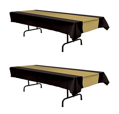 Beistle Plastic Awards Night Schwarz und Gold Tischdecken, 2 Stück, glitzernde Silvester Party Supplies Geburtstag/Abschluss, rechteckige Einweg-Tischdecken, 137, 2 x 274, 3 cm Beistle Plastic Awards Night Schwarz und Gold Tischdecken, 2 Stück, glitzernde Silvester Party Supplies Geburtstag/Abschluss, rechteckige Einweg-Tischdecken, 137, 2 x 274, 3 cm von Beistle