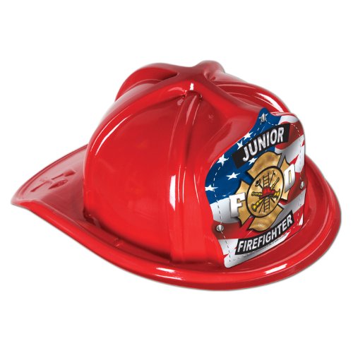 Beistle Roter Feuerwehrhut für Kinder, Kunststoff, 1 Stück. von Beistle