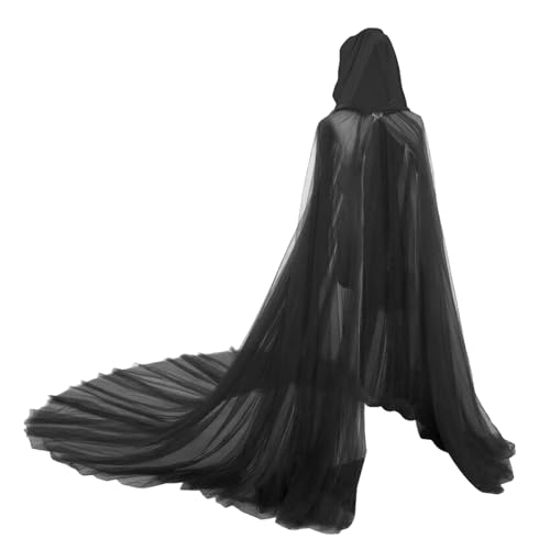 Beisto Halloween-Vampirumhang, durchsichtiger Netzstoff, Hexenumhang, schwarz, mit Kapuze, Hochzeitskostüme, Teufel, Cosplay, Outfit, Maskerade, Party, Kostüm, Zubehör, Fotografie, Streich-Requisite Beisto Halloween-Vampirumhang, durchsichtiger Netzstoff, Hexenumhang, schwarz, mit Kapuze, Hochzeitskostüme, Teufel, Cosplay, Outfit, Maskerade, Party, Kostüm, Zubehör, Fotografie, Streich-Requisite von Beisto