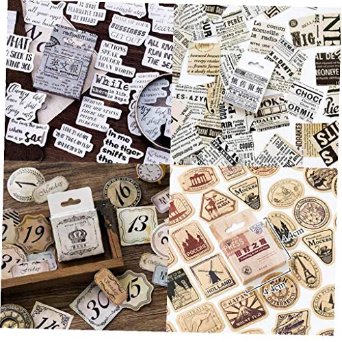 46pcs / Box Vintage-kraft-papieraufkleber Self Adhesive Craft-aufkleber-umschlag Für Tagebuch-planer-dekor Scrapbooking Diy Geschenk von Beito