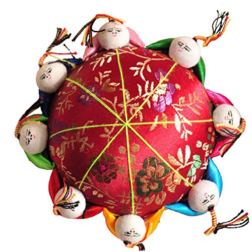 Beito Oriental Nadel Nadelkissen Mit 8 Kinder Im Chinesischen Stil Pincushions Gewebe Beschichtete Fully Padded Pin Lagerung Für Nähen von Beito