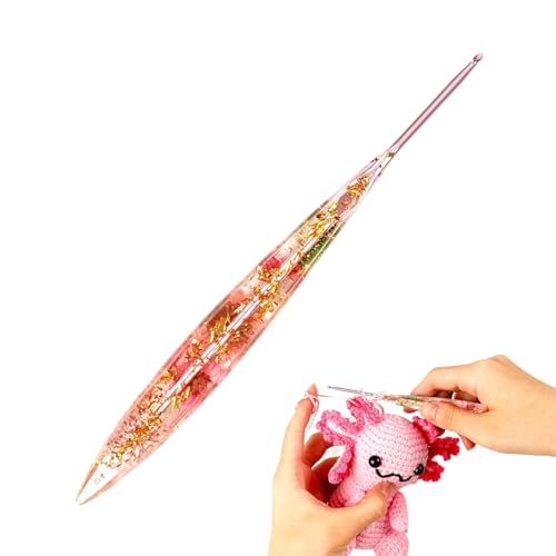 Beiykhera Häkelnadeln | Ergonomische Häkelnadel mit Blumenharz-Griff,Sichere Stricknadeln Zubehör für Schals Decken Zuhause Reise Geburtstag Einweihung Muttertag von Beiykhera