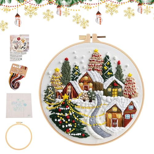 Beiykhera Stick-Set | Weihnachts Stickmuster Nähen Zubehör | Bastelset Kunstwerk Für Büro Bastelprojekte | Geschenk Weihnachtsgeburtstag Anfänger Erwachsene Mutter von Beiykhera