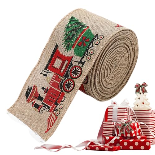 Beiykhera Weihnachtsband, Bänder zum Basteln,-Streamer - Bauernhausdekor-Leinenimitat-Band, Schneeflocken-Karo-Fahrzeug-Drahtband für handgefertigten Schleifenstrauß Beiykhera Weihnachtsband, Bänder zum Basteln,-Streamer - Bauernhausdekor-Leinenimitat-Band, Schneeflocken-Karo-Fahrzeug-Drahtband für handgefertigten Schleifenstrauß von Beiykhera