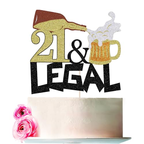 Bejotaa 21 & Legal Happy 21st Birthday Cake Topper 21st Birthday Anniversary Boys and Girls Adult Birthday Party Decorations Bejotaa 21 & Legal Happy 21st Birthday Cake Topper 21st Birthday Anniversary Boys and Girls Adult Birthday Party Decorations von Bejotaa