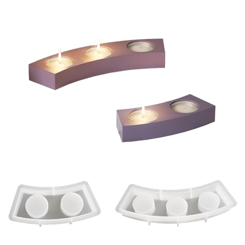 2 Stück Silikonform Kerzenhalter, Silikonformen Gießformen Kerzenhalter mit 2 Löcher und 3 Löcher für Stabkerzen und Teelichter 2 Stück Silikonform Kerzenhalter, Silikonformen Gießformen Kerzenhalter mit 2 Löcher und 3 Löcher für Stabkerzen und Teelichter von Bekasa