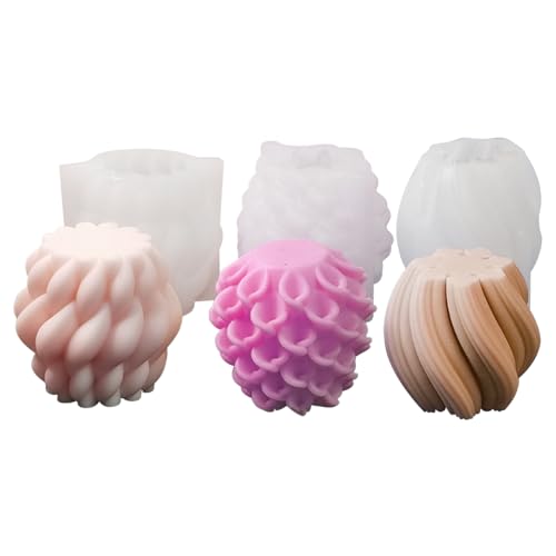 Kerzenformen-Set, 3 Stück Silikon-Spiralkugelform, Kerzenharz-Formen, Stumpen-Silikonform für Aromatherapie, Kerzenherstellung, DIY 3D-Dekoration Bastelform Kerzenformen-Set, 3 Stück Silikon-Spiralkugelform, Kerzenharz-Formen, Stumpen-Silikonform für Aromatherapie, Kerzenherstellung, DIY 3D-Dekoration Bastelform von Bekasa