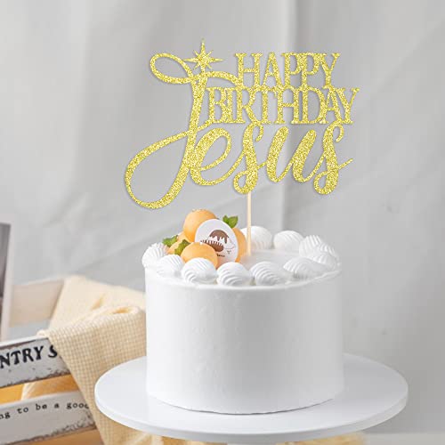 Happy Birthday Jesus Kuchendekoration, Jesus Geburtstagstortendekoration, Good Friday Kuchendekoration, Jesus ist Grund für die Jahreszeit für Krippen, Weihnachten, Geburtstagsparty-Dekorationen, Frohe Weihnachten von Bekaterea