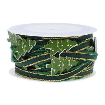 Bekecidi 1 Rolle 5m Weihnachtsbaum Perlenkette Perlenband Weihnachten Künstliche Perlen Girlande Perlenschnur Weihnachten für Weihnachtsbaum, Hochzeit, Weihnachtsdeko (Grün) von Bekecidi