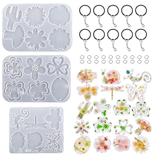 Bekecidi 113 Stück Harzformen Silikon Schlüsselanhänger Kit Epoxidharz Form mit Loch Silikonformen für Harzguss Anhänger Schmuck Schlüsselanhänger Herstellung Kit Form DIY Basteln Bekecidi 113 Stück Harzformen Silikon Schlüsselanhänger Kit Epoxidharz Form mit Loch Silikonformen für Harzguss Anhänger Schmuck Schlüsselanhänger Herstellung Kit Form DIY Basteln von Bekecidi