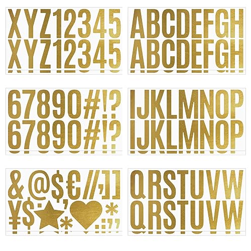 Bekecidi 12 Blatt Alphabet Buchstaben Aufkleber, Selbstklebendes Vinyl Zahlen Set, 2,5in Wasserfest Symbol Briefkastennummern für Schilder Türen Auto Adressnummer (Gold) Bekecidi 12 Blatt Alphabet Buchstaben Aufkleber, Selbstklebendes Vinyl Zahlen Set, 2,5in Wasserfest Symbol Briefkastennummern für Schilder Türen Auto Adressnummer (Gold) von Bekecidi