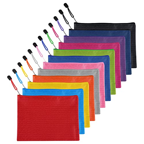 Bekecidi 12 Stück A5 Reißverschluss-Aktenbeutel, Wasserdichte Reißverschluss-Brieftaschen, Dokumentenhalter, Reißverschluss-Tasche Ordner Bunte Aufbewahrungstaschen mit Reißverschluss Bekecidi 12 Stück A5 Reißverschluss-Aktenbeutel, Wasserdichte Reißverschluss-Brieftaschen, Dokumentenhalter, Reißverschluss-Tasche Ordner Bunte Aufbewahrungstaschen mit Reißverschluss von Bekecidi