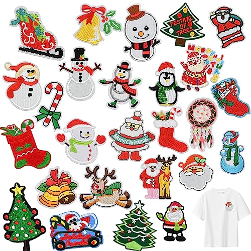 Bekecidi 26 Stück Weihnachts Aufnäher zum Aufbügeln, Weihnachtsmann Schneemann Elch Stickerei Stoffapplikation Aufnäher für Weihnachtskleidung DIY Basteldekoration, Festival Ornamente Bekecidi 26 Stück Weihnachts Aufnäher zum Aufbügeln, Weihnachtsmann Schneemann Elch Stickerei Stoffapplikation Aufnäher für Weihnachtskleidung DIY Basteldekoration, Festival Ornamente von Bekecidi