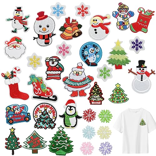 Bekecidi 34 Stück Weihnachts Aufnäher zum Aufbügeln, Weihnachtsbaum Schneeflocken Stickerei Stoffapplikation Aufnäher für Weihnachtskleidung DIY Basteldekoration, Festival Ornamente Bekecidi 34 Stück Weihnachts Aufnäher zum Aufbügeln, Weihnachtsbaum Schneeflocken Stickerei Stoffapplikation Aufnäher für Weihnachtskleidung DIY Basteldekoration, Festival Ornamente von Bekecidi