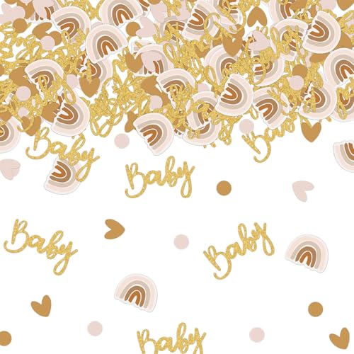 Bekecidi 60 Stück Babyparty-Konfetti, glitzernd, goldfarben, Tischstreu-Konfetti, Regenbogen-Babyparty, Tischdekorationen für Baby, Geschlechtsoffenbarung, Geburtstagsparty-Dekorationen, Zubehör Bekecidi 60 Stück Babyparty-Konfetti, glitzernd, goldfarben, Tischstreu-Konfetti, Regenbogen-Babyparty, Tischdekorationen für Baby, Geschlechtsoffenbarung, Geburtstagsparty-Dekorationen, Zubehör von Bekecidi