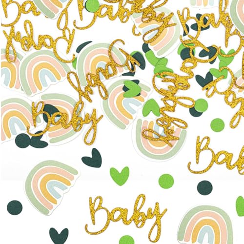Bekecidi 60 Stück Babyparty-Konfetti, glitzernd, goldfarben, Tischstreu-Konfetti, Regenbogen-Babyparty, Tischdekorationen für Baby, Geschlechtsoffenbarung, Geburtstagsparty-Dekorationen, Zubehör (grün Bekecidi 60 Stück Babyparty-Konfetti, glitzernd, goldfarben, Tischstreu-Konfetti, Regenbogen-Babyparty, Tischdekorationen für Baby, Geschlechtsoffenbarung, Geburtstagsparty-Dekorationen, Zubehör (grün von Bekecidi