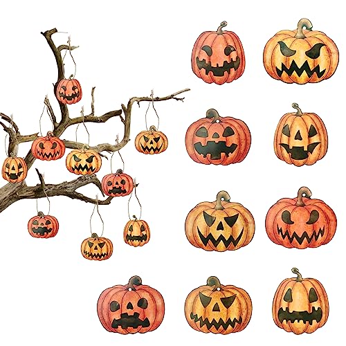 Bekecidi 9 Stück Halloween-Dekorationen, Halloween-Baumdekoration, Kürbis-Ornament, Halloween-Hängedekorationen, Kürbis-Anhänger, Schilder für Halloween-Party, Gastgeschenke, Heimdekoration Bekecidi 9 Stück Halloween-Dekorationen, Halloween-Baumdekoration, Kürbis-Ornament, Halloween-Hängedekorationen, Kürbis-Anhänger, Schilder für Halloween-Party, Gastgeschenke, Heimdekoration von Bekecidi