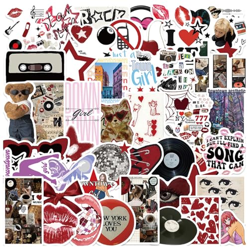 Bekecidi Ästhetische Aufkleber, 100 Stück Downtown Themen Aufkleber, Laptop Aufkleber Wasserdicht, Selbstklebend Ästhetische Aufkleber für Scrapbooking, Koffer, Skateboards, Wasserflaschen von Bekecidi