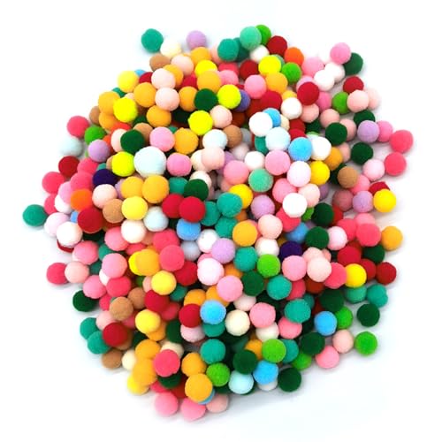 Bekecidi Bunte Pompons zum Basteln, verschiedene Mini-Pompons, Plüschbälle, flauschige, farbige Pompons, kleine Pompons für Bastelprojekte, DIY, handgefertigte Dekorationen (1 cm), 400 Stück von Bekecidi