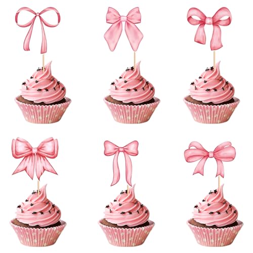 Bekecidi Cupcake-Dekorationsset, rosa Cupcake-Dekorationen, Geburtstagsschleife, Kuchendekorationen, Baby-Mädchen, Cupcake-Topper für Mädchen, Geburtstagsparty-Dekorationen, 24 Stück Bekecidi Cupcake-Dekorationsset, rosa Cupcake-Dekorationen, Geburtstagsschleife, Kuchendekorationen, Baby-Mädchen, Cupcake-Topper für Mädchen, Geburtstagsparty-Dekorationen, 24 Stück von Bekecidi
