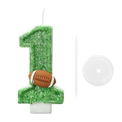 Bekecidi Geburtstags-Zahlenkerzen, Rugby-Geburtstags-Zahlenkerzen, hochwertige grüne Zahlen-Kuchenkerzen für unvergessliche Feiern (Modellnummer 1) von Bekecidi