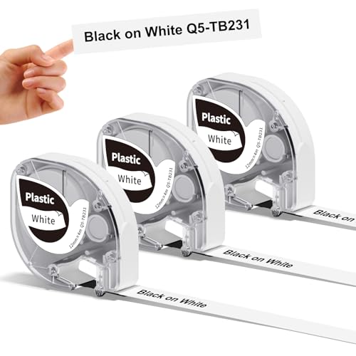 3x Phomemo P12&P12-Pro Etikettenband Original 12mm x 4m Schwarz auf Weiß Q5-TB231 Wasserfestes Kunststoff Selbstklebendes Etikettenband für Phomemo P12/P12 Pro/LT12 Etikettendrucker 3x Phomemo P12&P12-Pro Etikettenband Original 12mm x 4m Schwarz auf Weiß Q5-TB231 Wasserfestes Kunststoff Selbstklebendes Etikettenband für Phomemo P12/P12 Pro/LT12 Etikettendrucker von Phomemo